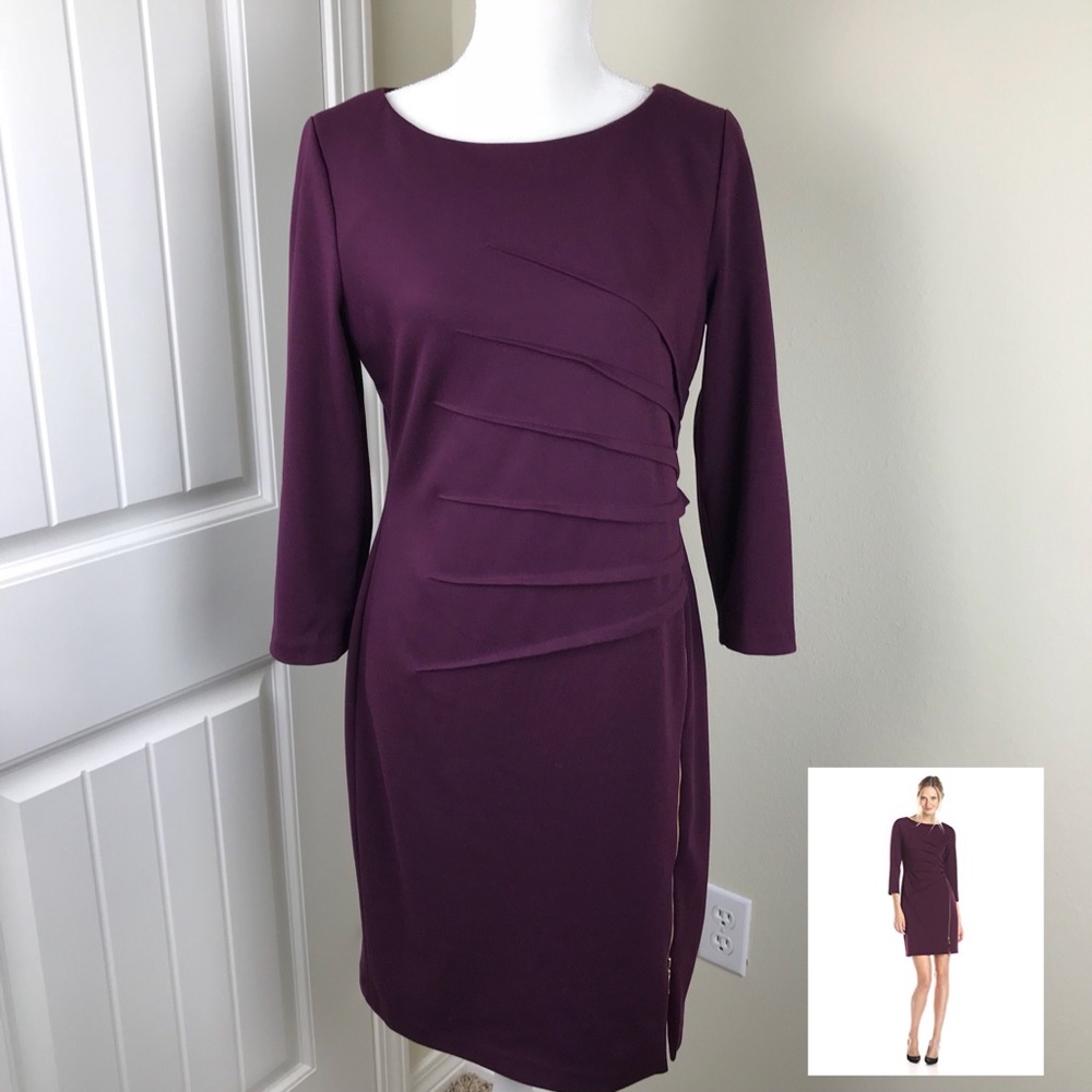 Ivanka Trump Midi Dress Burgundy 12 (Large)